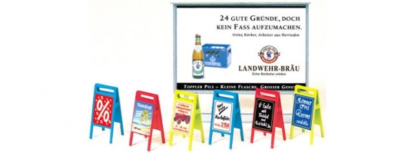 Plakattafel, Werbeschilder. B