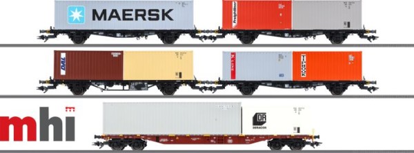 Cntainertragwagen-Set 5 Teilig DB