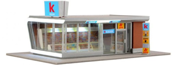 H0 Kiosk inkl. LED-Bel.