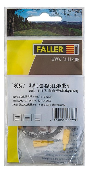 3 Microkabelbirnen (weiß)