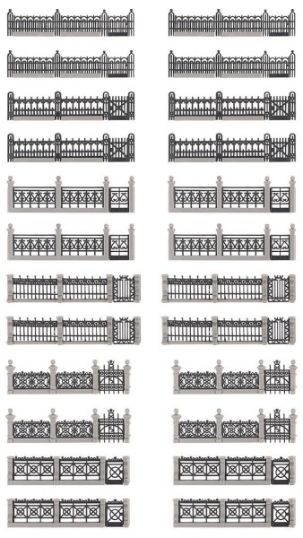 Eisenzäune-Set