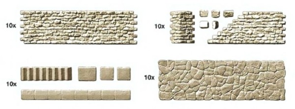 Gehweg und Bruchsteinmauer: 1