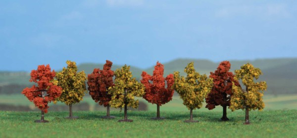 8 Laubbaeume herbstlich 4 cm