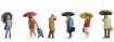 Menschen im Regen