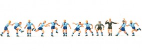 Fussballmannschaft.Hellblaue Fussballmannschaft.Hellblaue
